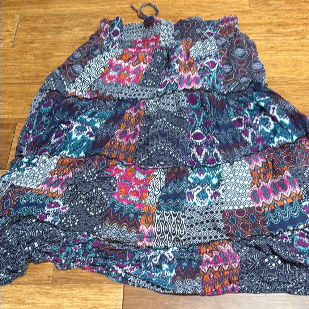 Vibrant Patchwork Midi Skirt